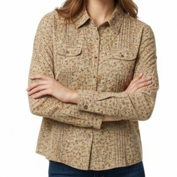 Overdrive Corduroy Snap Closure Blouse Size Medium - Picture 1 of 7